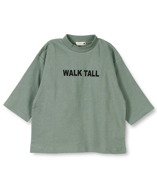 BRANSHES(ブランシェス)の「モクネックロゴ8分袖Tシャツ(Tシャツ/カットソー・キッズ・オフホワイト/ネイビーブルー/カーキグリーン・80cm~150cm)」の2枚目の写真