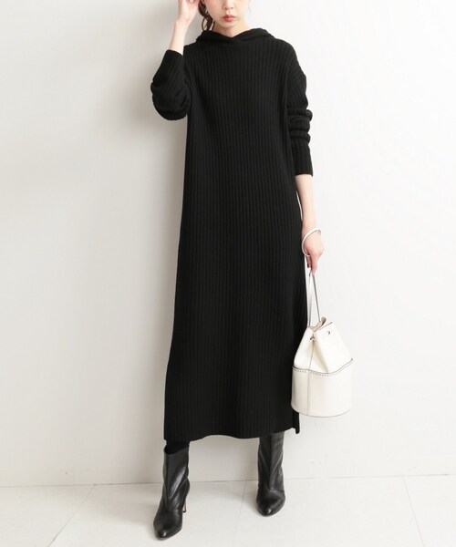 IENA（イエナ）の「イタリアヤーンフードリブロングワンピース  