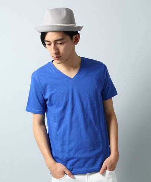 HARE（ハレ）の「スラブＶネックカットソー（トップス・メンズ・グレー/ネイビー/オフホワイト/グリーン/ブルー・Ｌ/Ｍ/Ｓ）」の4枚目の写真