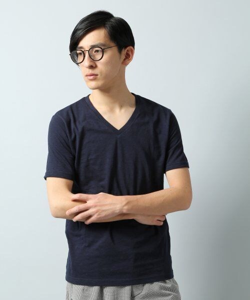 HARE（ハレ）の「スラブＶネックカットソー（トップス・メンズ・グレー/ネイビー/オフホワイト/グリーン/ブルー・Ｌ/Ｍ/Ｓ）」の5枚目の写真