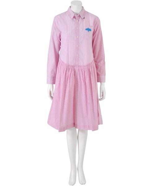 Ne-net（ネネット）の「ネ・ネット / しまギンガムシャツ / ワンピース（ワンピース/ドレス・レディース・blue(12)/pink(18)・02）」の2枚目の写真