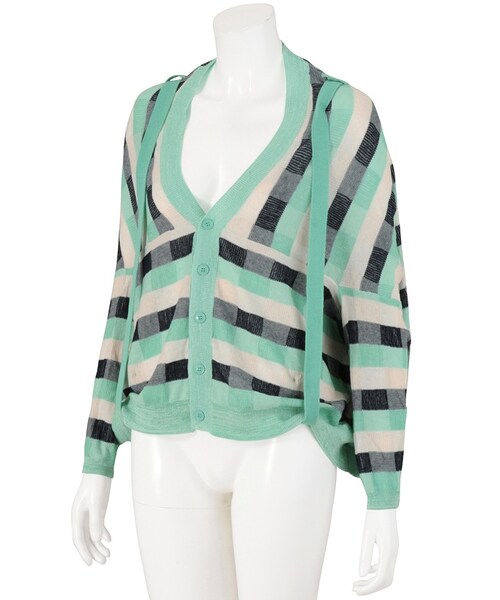 Ne-net（ネネット）の「ネ・ネット / (P)ブロックチェックニット / カーディガン（トップス・レディース・yellow(06)/green(10)・02）」の6枚目の写真