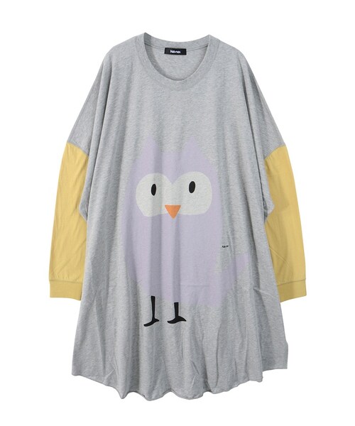 Ne-net（ネネット）の「ネ・ネット / ホーホー T / ワンピース（ワンピース/ドレス・レディース・off white(02)/gray(24)・02）」の7枚目の写真