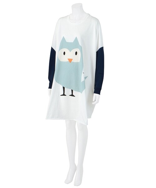 Ne-net（ネネット）の「ネ・ネット / ホーホー T / ワンピース（ワンピース/ドレス・レディース・off white(02)/gray(24)・02）」の6枚目の写真