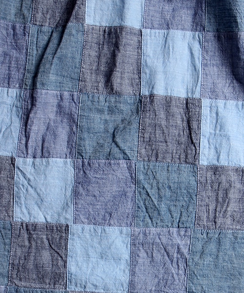 Engineered Garments（エンジニアードガーメンツ）の「Scarf (Chambray Patchwork)（ファッション雑貨・メンズ・ブルー・ONE SIZE）」の5枚目の写真