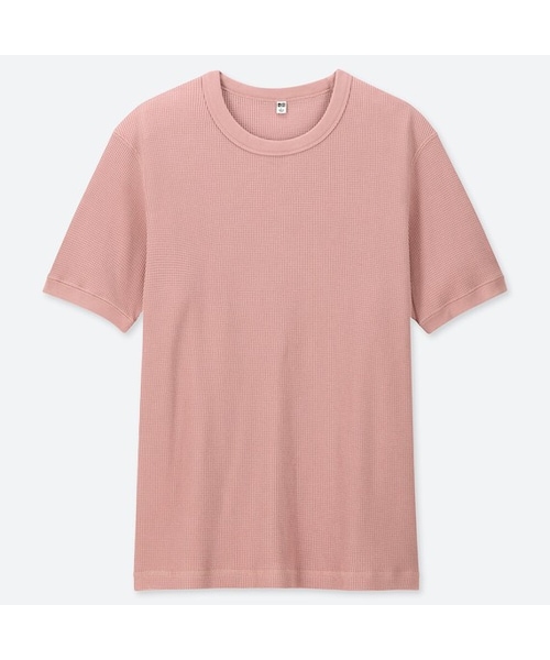 UNIQLO（ユニクロ）の「ワッフルクルーネックＴ（半袖）（Tシャツ/カットソー・メンズ・BLUE 64/GRAY 03/OFF WHITE 01/BLUE 66/PINK 11/GREEN 54/BLACK 09・XXL/XL/S/XS/3XL/M/4XL/L）」の7枚目の写真