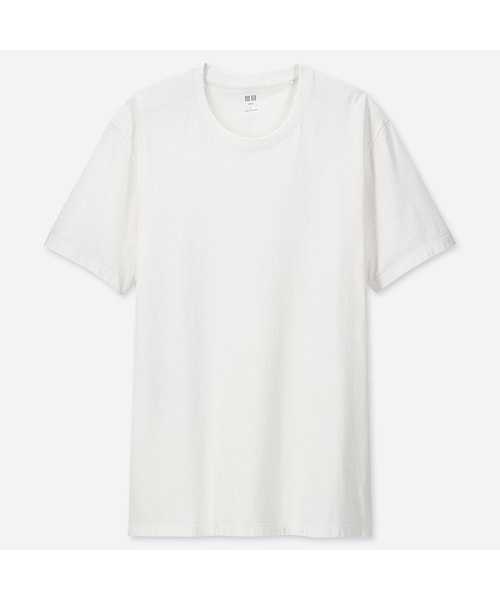 UNIQLO（ユニクロ）の「スーピマコットンクルーネックＴ（半袖）（Tシャツ/カットソー・メンズ・BLACK 09/YELLOW 46/GREEN 53/DARK GREEN 58/PINK 10/WHITE 00/DARK GRAY 08/BLUE 66/RED 17/NAVY 69/GRAY 03/BLUE 62・XL/XS/S/L/3XL/XXL/4XL/M）」の2枚目の写真