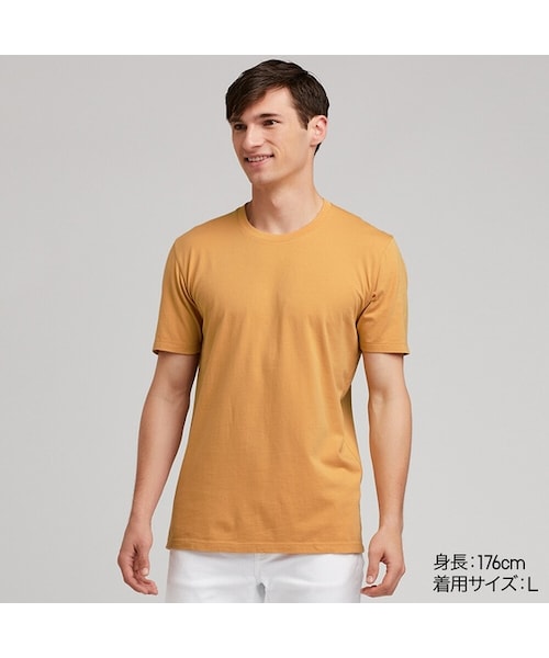 UNIQLO（ユニクロ）の「スーピマコットンクルーネックＴ（半袖）（Tシャツ/カットソー・メンズ・BLACK 09/YELLOW 46/GREEN 53/DARK GREEN 58/PINK 10/WHITE 00/DARK GRAY 08/BLUE 66/RED 17/NAVY 69/GRAY 03/BLUE 62・XL/XS/S/L/3XL/XXL/4XL/M）」の10枚目の写真