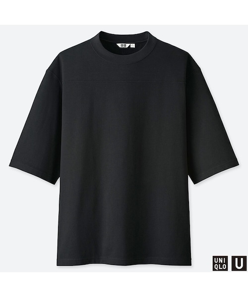UNIQLO（ユニクロ）の「オーバーサイズハーフスリーブＴシャツ（Tシャツ/カットソー・メンズ・NAVY 69/PURPLE 76/BLACK 09/GRAY 03/YELLOW 47/WHITE 00・L/XL/M/XXL/S）」の3枚目の写真