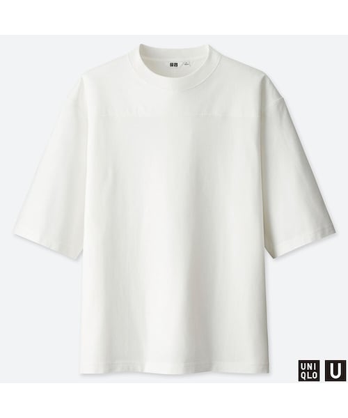 UNIQLO（ユニクロ）の「オーバーサイズハーフスリーブＴシャツ（Tシャツ/カットソー・メンズ・NAVY 69/PURPLE 76/BLACK 09/GRAY 03/YELLOW 47/WHITE 00・L/XL/M/XXL/S）」の2枚目の写真
