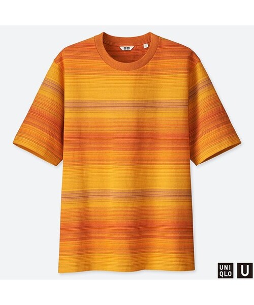 UNIQLO（ユニクロ）の「ボーダーＴ（半袖）（Tシャツ/カットソー・メンズ・NAVY 69/PURPLE 72/YELLOW 42・L/S/XXL/M/XL）」の3枚目の写真