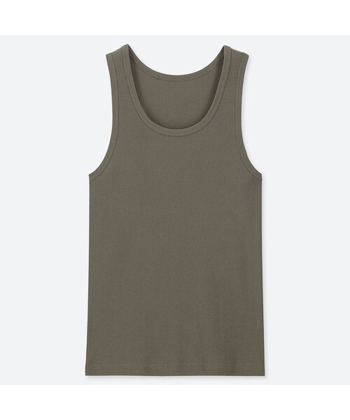 UNIQLO（ユニクロ）の「ドライカラーリブタンクトップ（Tシャツ/カットソー・メンズ・PINK 12/BLACK 09/BLUE 68/NAVY 69/GRAY 03/WHITE 00/OLIVE 56/DARK GRAY 08・3XL/XXL/L/XL/M/4XL/S/XS）」の6枚目の写真