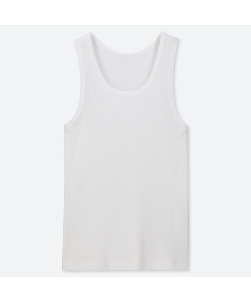 UNIQLO（ユニクロ）の「ドライカラーリブタンクトップ（Tシャツ/カットソー・メンズ・PINK 12/BLACK 09/BLUE 68/NAVY 69/GRAY 03/WHITE 00/OLIVE 56/DARK GRAY 08・3XL/XXL/L/XL/M/4XL/S/XS）」の2枚目の写真