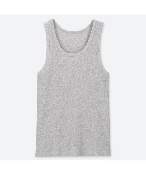 UNIQLO（ユニクロ）の「ドライカラーリブタンクトップ（Tシャツ/カットソー・メンズ・PINK 12/BLACK 09/BLUE 68/NAVY 69/GRAY 03/WHITE 00/OLIVE 56/DARK GRAY 08・3XL/XXL/L/XL/M/4XL/S/XS）」の4枚目の写真