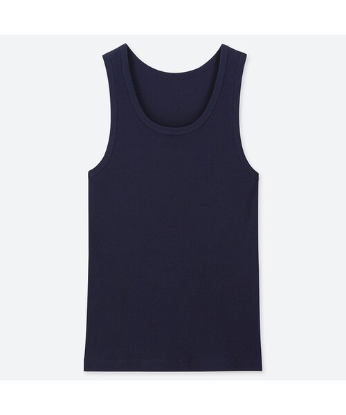 UNIQLO（ユニクロ）の「ドライカラーリブタンクトップ（Tシャツ/カットソー・メンズ・PINK 12/BLACK 09/BLUE 68/NAVY 69/GRAY 03/WHITE 00/OLIVE 56/DARK GRAY 08・3XL/XXL/L/XL/M/4XL/S/XS）」の8枚目の写真