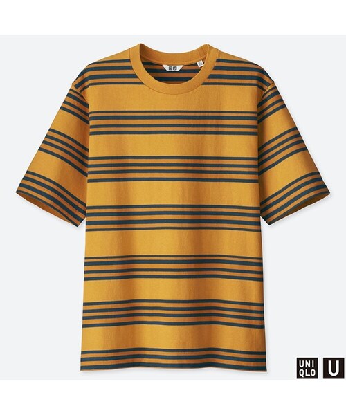 UNIQLO（ユニクロ）の「ボーダーT（半袖）（Tシャツ/カットソー・メンズ・WHITE 00/YELLOW 42/NAVY 69・XXL/XL/L/M/S）」の3枚目の写真