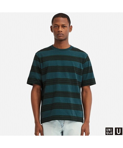 UNIQLO（ユニクロ）の「ボーダーT（半袖）（Tシャツ/カットソー・メンズ・WHITE 00/YELLOW 42/NAVY 69・XXL/XL/L/M/S）」の2枚目の写真