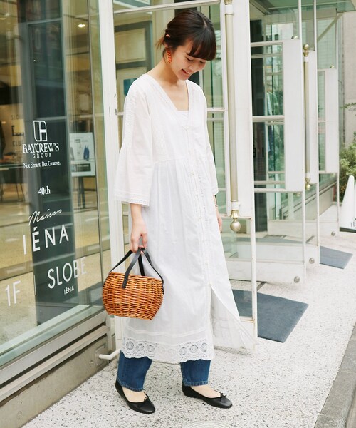 未使用】スローブイエナ iena マニーレースピンタックブラウス SLOBE