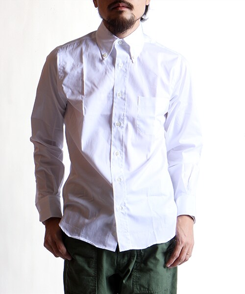 INDIVIDUALIZED SHIRTS(インディビジュアライズドシャツ)の「CORDING TWILL BD SHIRT -STANDARD FIT-(トップス・メンズ・ホワイト/ブルー・14H/15)」の1枚目の写真