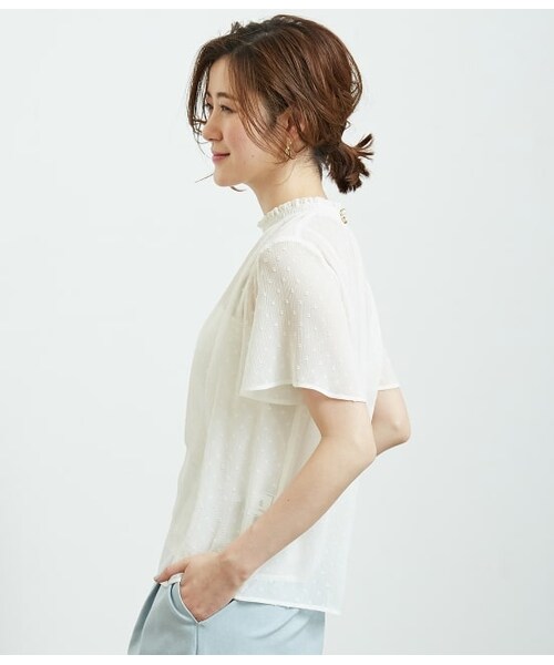 ロペピクニック シャーリングドビードットブラウス 38