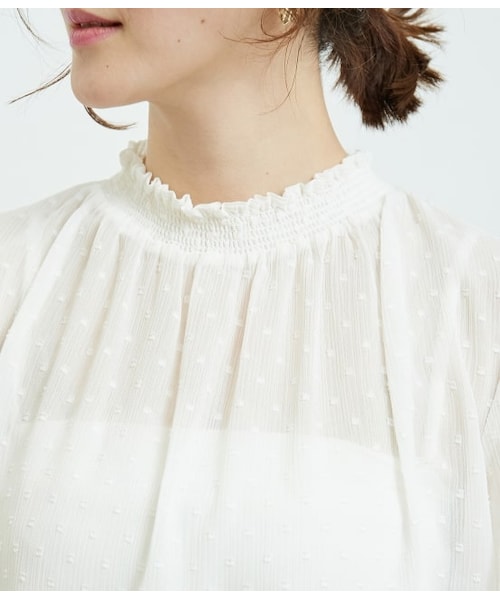 ロペピクニック シャーリングドビードットブラウス 38 ROPE' PICNIC（ロペピクニック）の「シャーリングドビードット