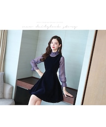 nodress ベロアミニワンピース ワンピース レディース ベロアワンピース ミニワンピース フレア