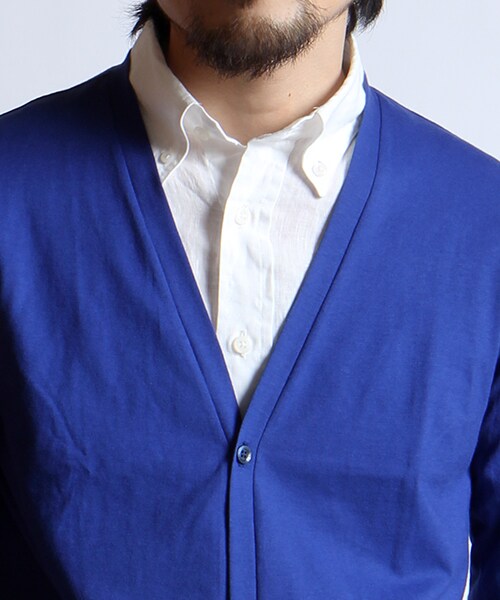 pyjama clothing（ピジャマクロージング）の「L/S V-NECK CARDIGAN（トップス・メンズ・ブラック/ブルー/ネイビー・S/M）」の7枚目の写真