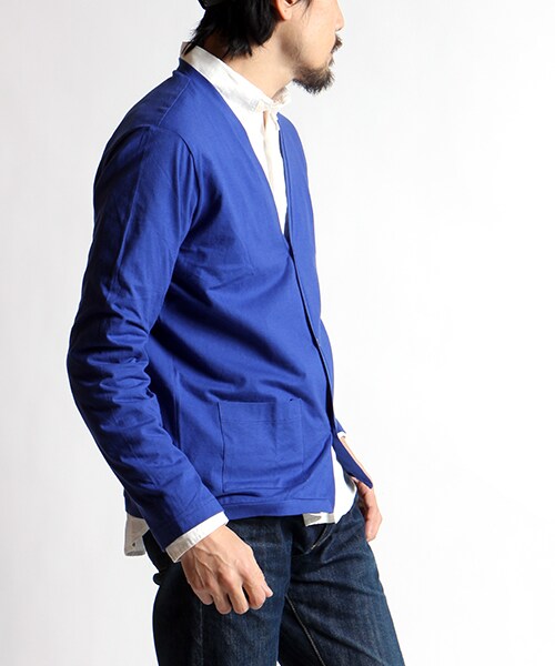 pyjama clothing（ピジャマクロージング）の「L/S V-NECK CARDIGAN（トップス・メンズ・ブラック/ブルー/ネイビー・S/M）」の5枚目の写真