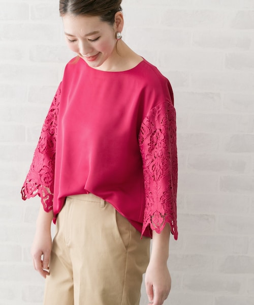 ROSSO レーススリーブブラウス URBAN RESEARCH ROSSO WOMEN（アーバンリサーチ ロッソ）の「レース