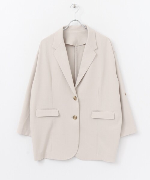 SENSE OF PLACE by URBAN RESEARCH（センスオブプレイスバイアーバンリサーチ）の「テーラードビッグジャケット（ジャケット/アウター・レディース・NAVY/GREIGE・FREE）」の5枚目の写真