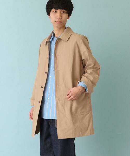 FORK&SPOON（フォークアンドスプーン）の「FORK&SPOON 2WAYステンカラーコート（ジャケット/アウター・メンズ・BEIGE/NAVY・4/5）」の2枚目の写真