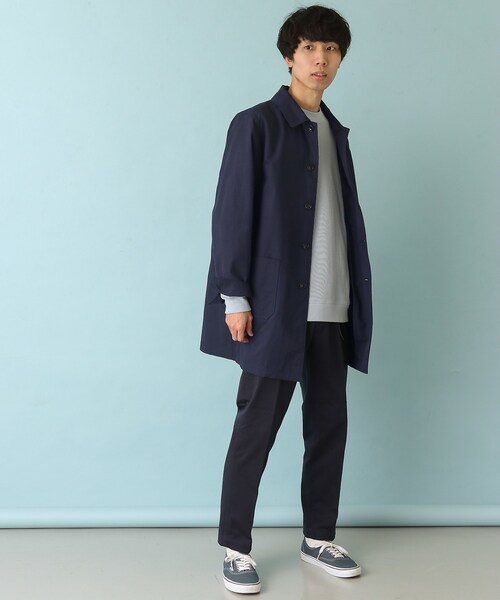 FORK&SPOON（フォークアンドスプーン）の「FORK&SPOON 2WAYステンカラーコート（ジャケット/アウター・メンズ・BEIGE/NAVY・4/5）」の4枚目の写真