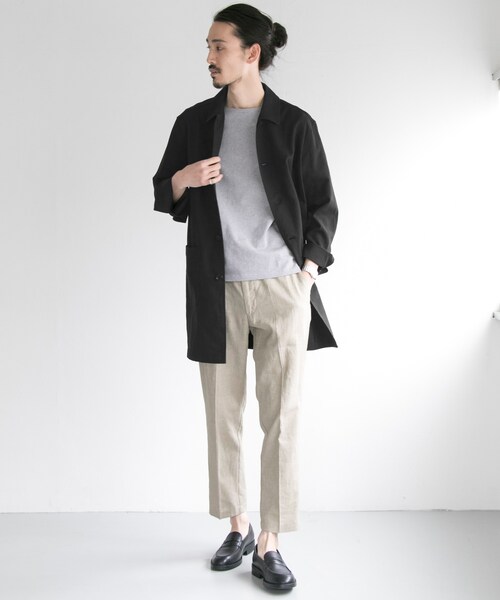 URBAN RESEARCH（アーバンリサーチ）の「高機能リネンステンカラーコート（ジャケット/アウター・メンズ・khaki/l/navy/black/beige・M/L）」の8枚目の写真