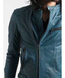 SHELLAC ファー シングル ライダース レザー ブルゾン カウレザー SHELLAC（シェラック）の「【SHELLAC 直営店限定】 カウレザー