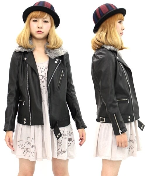 RNA（アールエヌエー）の「フェイクレザーライダース3（ジャケット/アウター・レディース・ブラック/キャメル・M）」の3枚目の写真