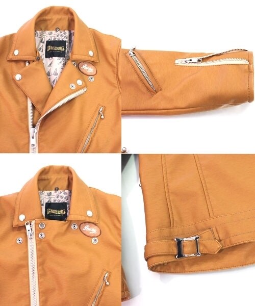 RNA（アールエヌエー）の「フェイクレザーライダース3（ジャケット/アウター・レディース・ブラック/キャメル・M）」の7枚目の写真