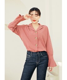 HOTPING | フレアスリーブストライプブラウス(シャツ/ブラウス)