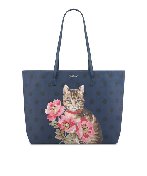 Cats \u0026 Flowers Large Tote Bag 