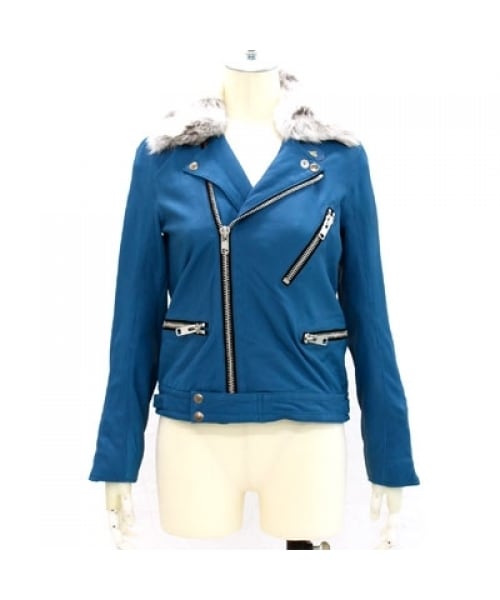 RNA（アールエヌエー）の「デカZIPライダース（ジャケット/アウター・レディース・ブラック/ピーコックブルー/シグナルレッド/ワインレッド・M）」の3枚目の写真