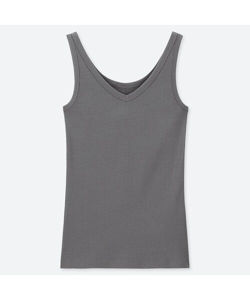 UNIQLO（ユニクロ）の「リブタンクトップ（Tシャツ/カットソー・レディース・WHITE 00/PINK 12/BLACK 09/LIGHT GRAY 02/BEIGE 31/BLUE 67/OLIVE 56/NAVY 69・XS/XXL/L/M/3XL/S/XL）」の5枚目の写真
