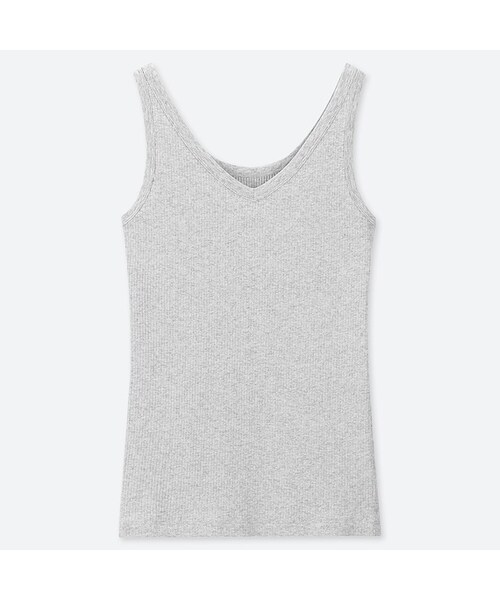 UNIQLO（ユニクロ）の「リブタンクトップ（Tシャツ/カットソー・レディース・WHITE 00/PINK 12/BLACK 09/LIGHT GRAY 02/BEIGE 31/BLUE 67/OLIVE 56/NAVY 69・XS/XXL/L/M/3XL/S/XL）」の3枚目の写真