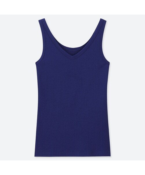 UNIQLO（ユニクロ）の「リブタンクトップ（Tシャツ/カットソー・レディース・WHITE 00/PINK 12/BLACK 09/LIGHT GRAY 02/BEIGE 31/BLUE 67/OLIVE 56/NAVY 69・XS/XXL/L/M/3XL/S/XL）」の6枚目の写真