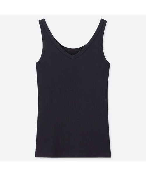 UNIQLO（ユニクロ）の「リブタンクトップ（Tシャツ/カットソー・レディース・WHITE 00/PINK 12/BLACK 09/LIGHT GRAY 02/BEIGE 31/BLUE 67/OLIVE 56/NAVY 69・XS/XXL/L/M/3XL/S/XL）」の7枚目の写真