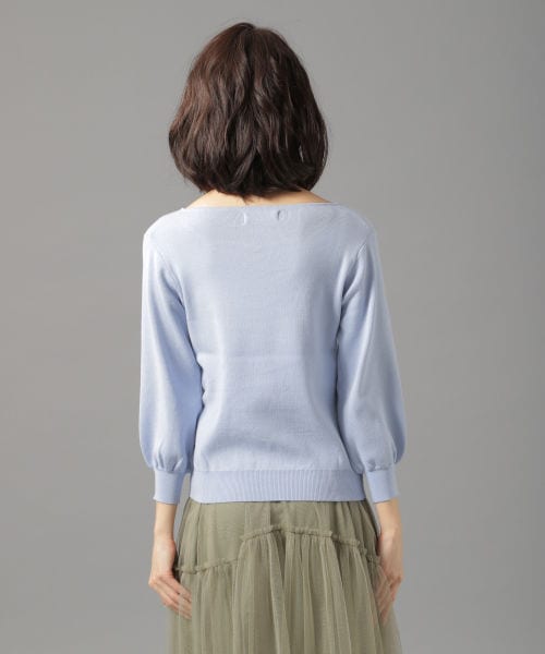 Andemiu（アンデミュウ）の「フロントアクセツキニット7分袖（トップス・オフホワイト/ピンク/ブルー/ネイビー）」の10枚目の写真