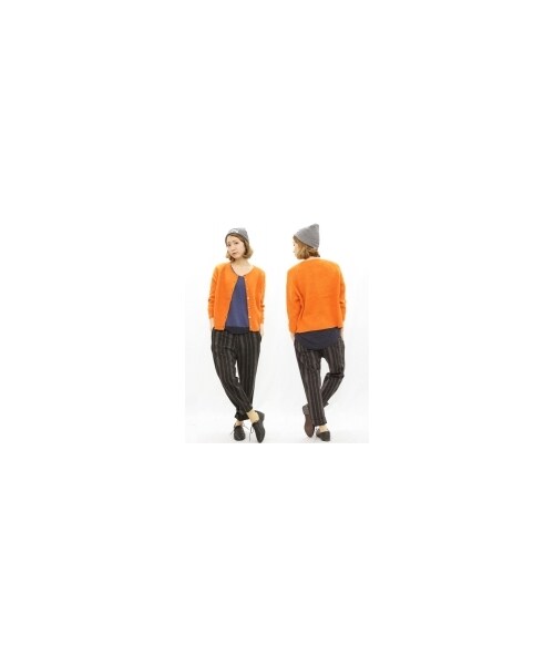 RNA-N（アールエヌエーエヌ）の「ストライプヘリンボンスラックス（パンツ・レディース・ブラック/エンジ・S/M）」の2枚目の写真