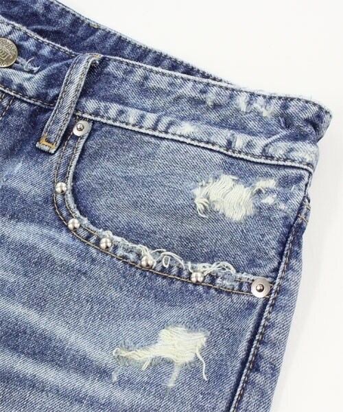 RNA SWEAT（アールエヌエースウェット）の「デイジーリメイクデニムショーパン（パンツ・レディース・スペシャル・S/M）」の6枚目の写真