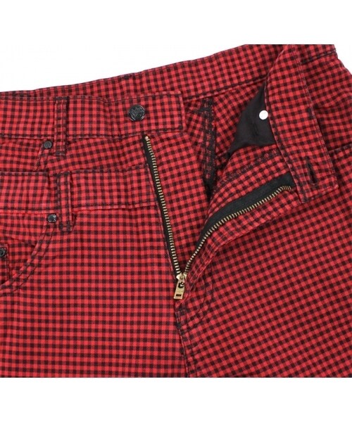 RNA（アールエヌエー）の「チェックレイヤードロークロッチパンツ（パンツ・レディース・ネイビー/レッド・S）」の5枚目の写真