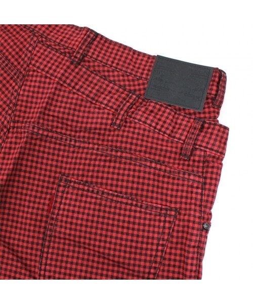 RNA（アールエヌエー）の「チェックレイヤードロークロッチパンツ（パンツ・レディース・ネイビー/レッド・S）」の7枚目の写真