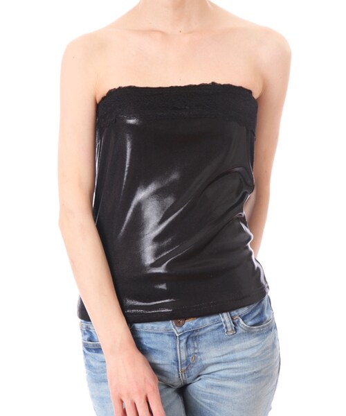 GRACE CONTINENTAL（グレースコンチネンタル）の「箔プリントレースベアトップB（トップス・レディース・ベージュ/ブラック・36）」の2枚目の写真