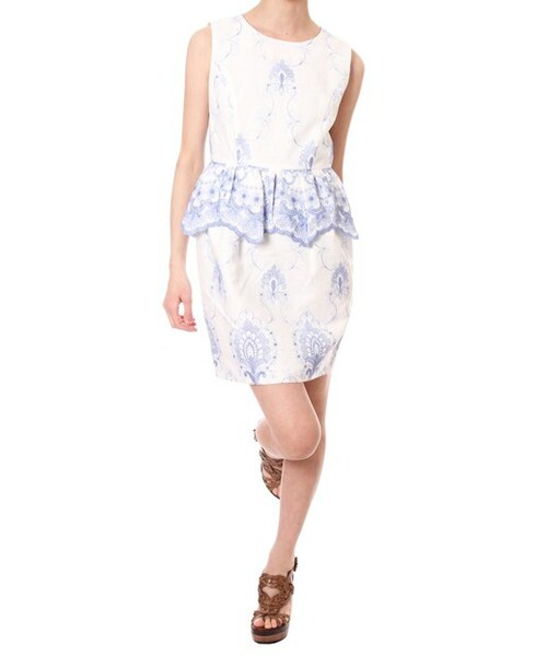 GRACE CLASS（グレースクラス）の「刺繍レースペプラムワンピース  